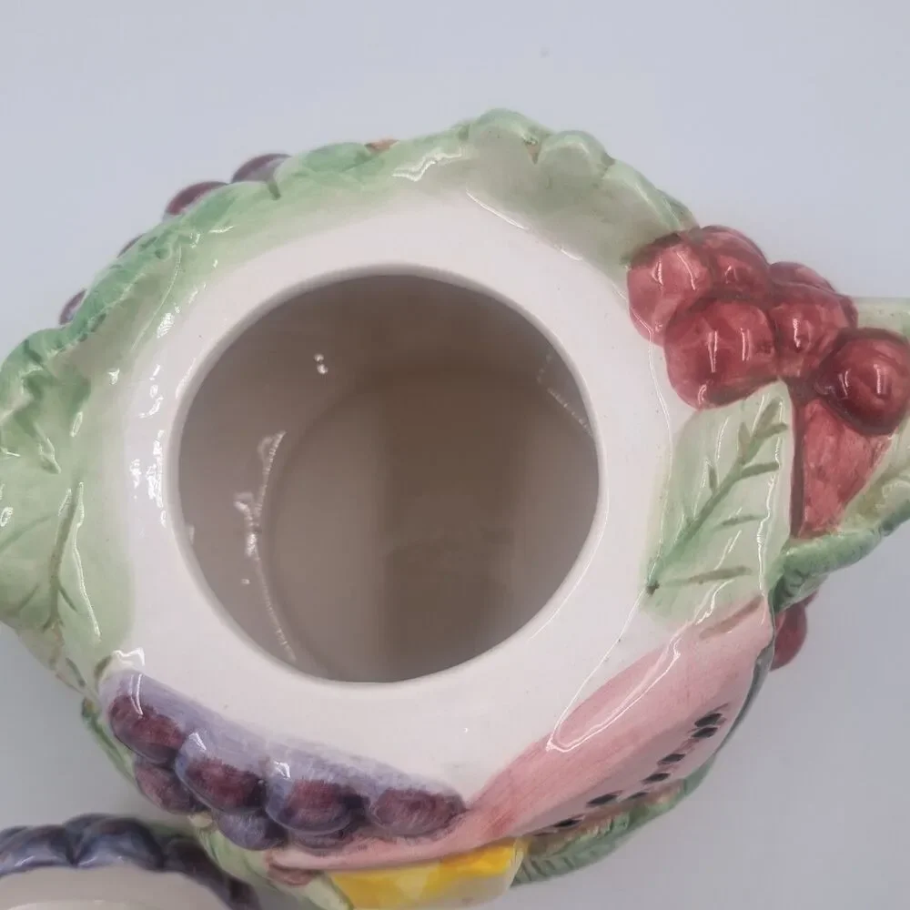 Vintage Fitz and Floyd Calypso Tropical Fruit Teapot 40oz 3D Majolica Style 1988